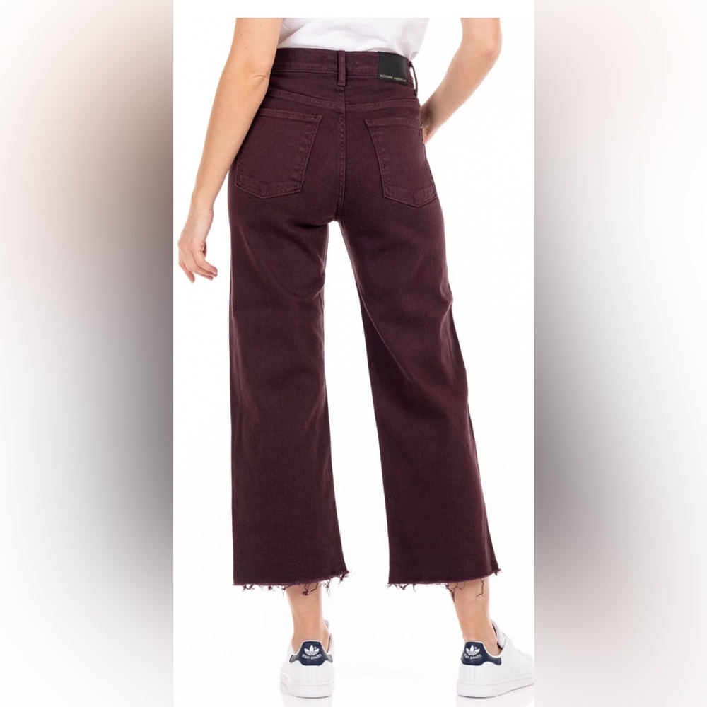 Savannah Dark Burgundy Wide Leg Flare Jeans - Picture 2 of 7